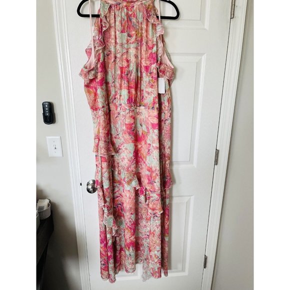 NWT Alex Marie Plus Size Fiona Floral Print Halter Neck Asymmetric Hem Dress 20W - Picture 4 of 5